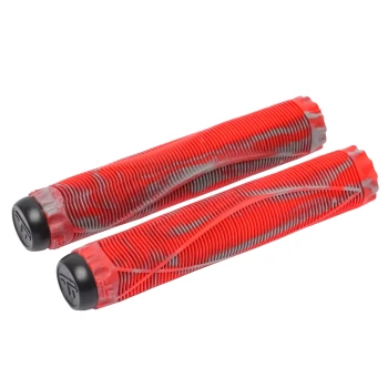 Грипсы Tech Team с барендами Fish 170mm на трюковой самокат красно-серые