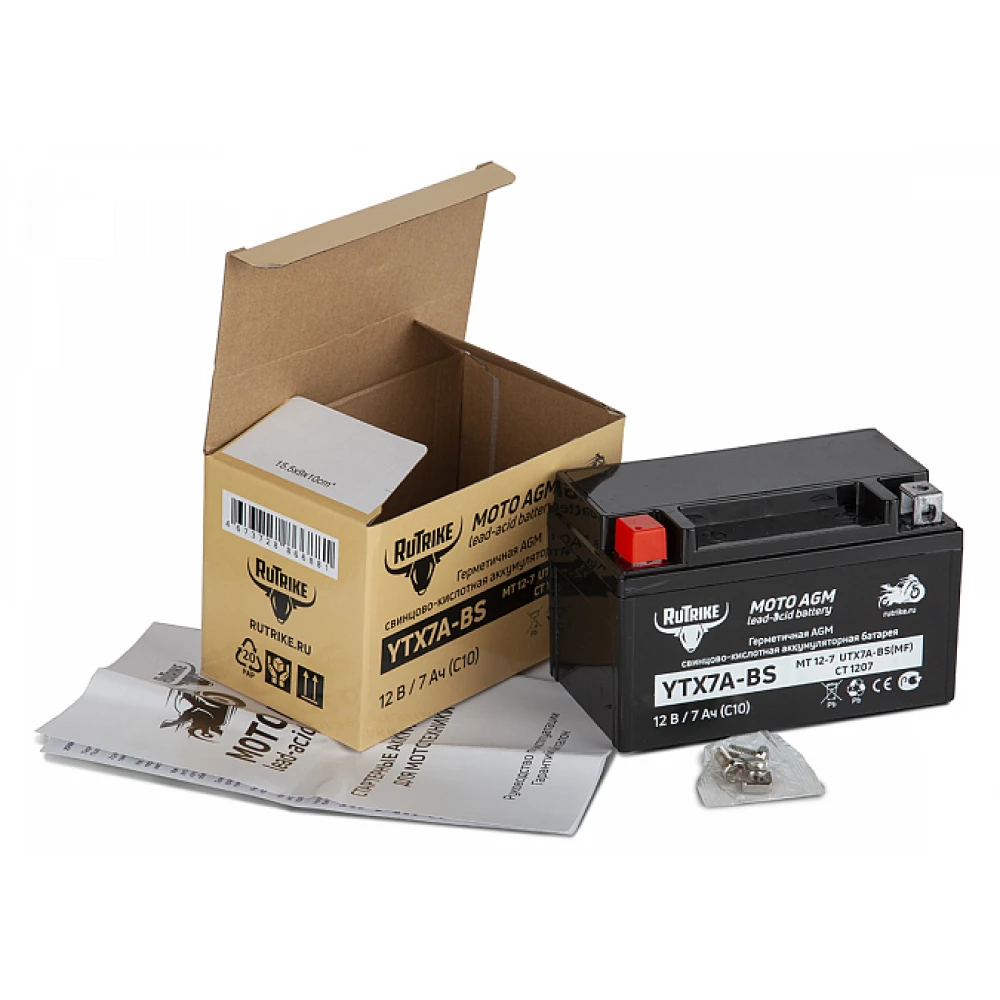Тяговый стартерный аккумулятор Rutrike YTX7A-BS (12V/7Ah) (UTX7A-BS, CT 1207, MT 12-7) 5